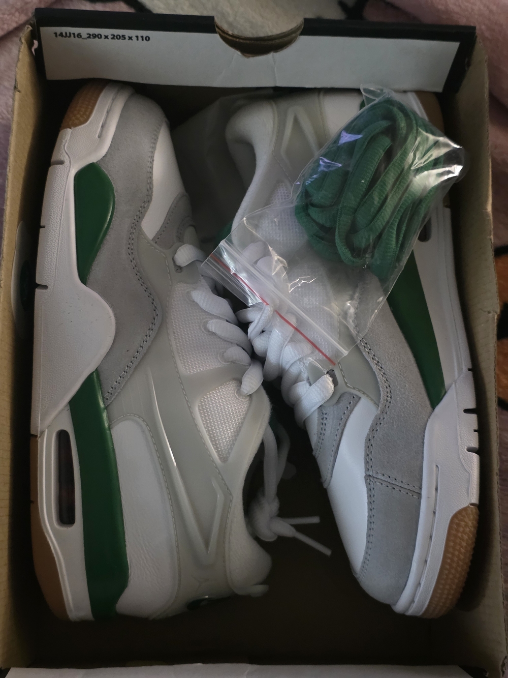 Jordan Men’s White, Gray & Green Low-Top Sneakers